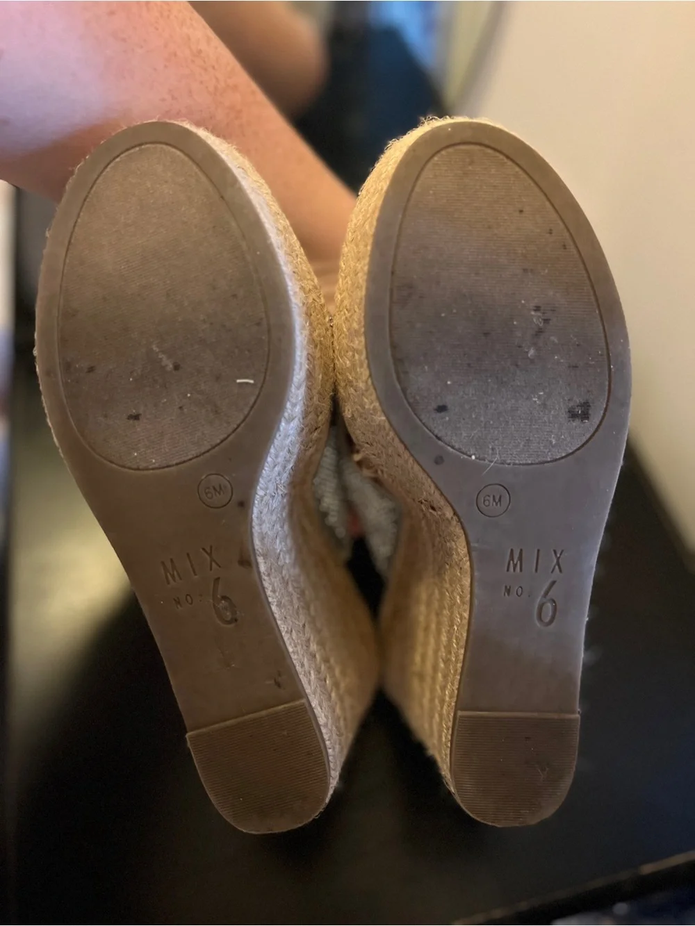 Mix No. 6 Silver Beaded Espadrille Wedge Sandals